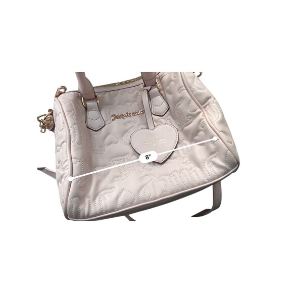 Juicy Couture Fame Satchel Pink Quilted Heart Charm Bag Y2K McBling Pop Coquette - Picture 9 of 16